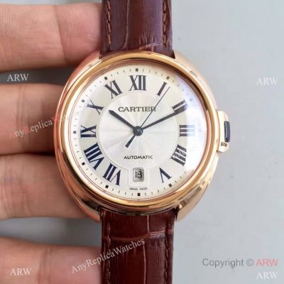 Swiss Grade Cartier Cle de Rose Gold Replica Mens Watch - New 2016